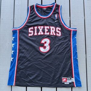 Vintage Nike Rewind Philadelphia 76ers Allen Iverson #3 1977 NBA Jersey Size XXL